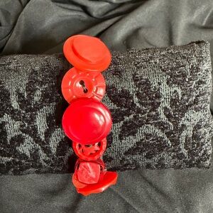 Vintage Red Button Bracelet